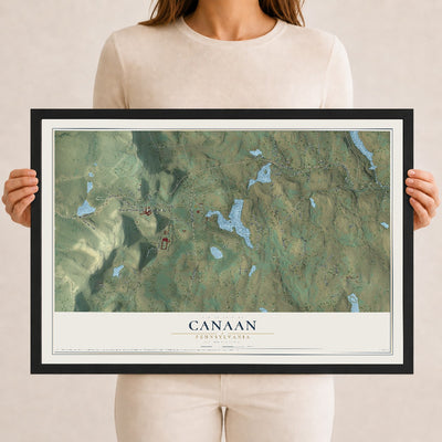 Map of Canaan, Pennsylvania, 12 x 18 inch print in a black wood frame