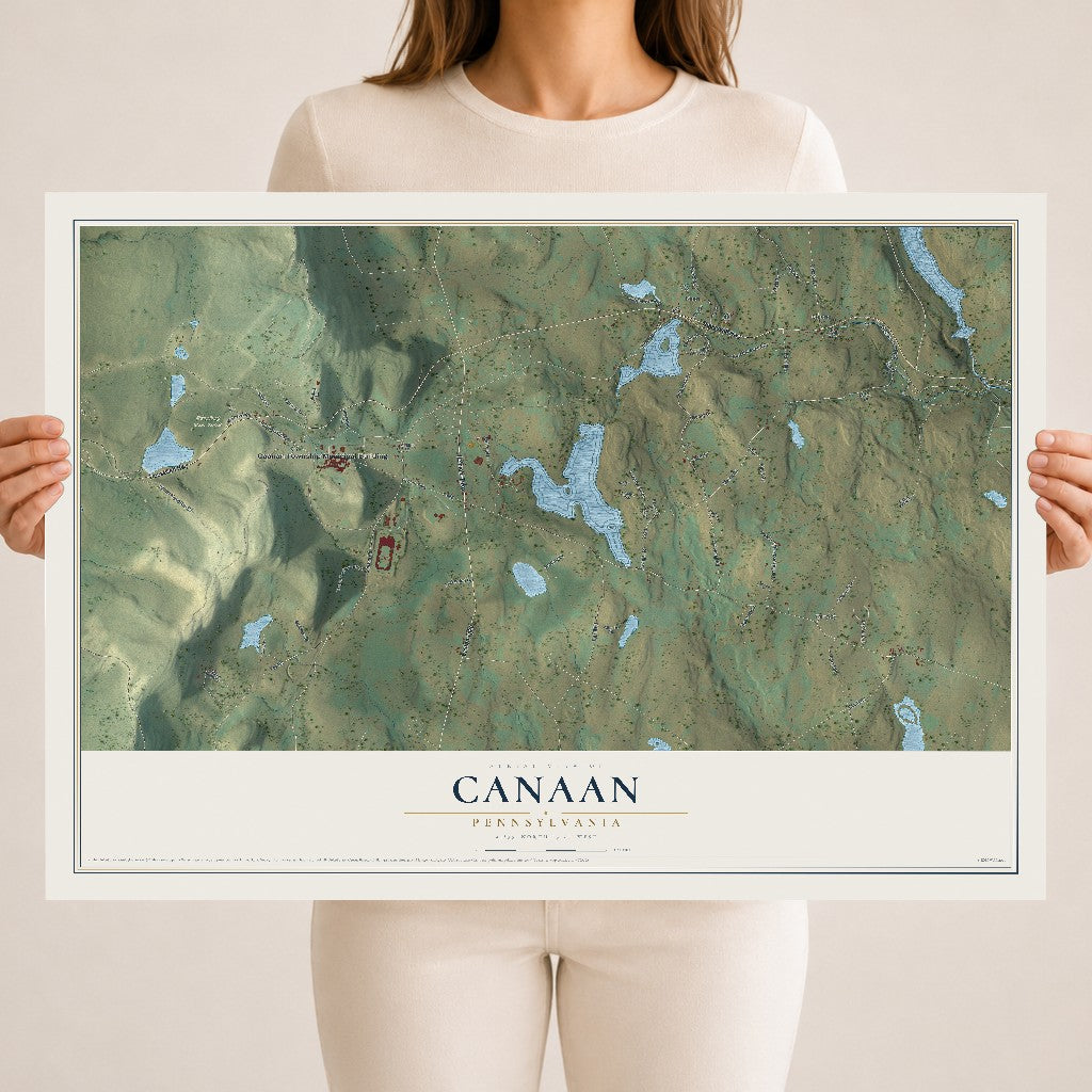 Map of Canaan, Pennsylvania, 18 x 24 inch unframed archival matte print