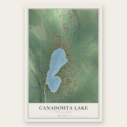 Canadohta Lake, Pennsylvania map print, the full design