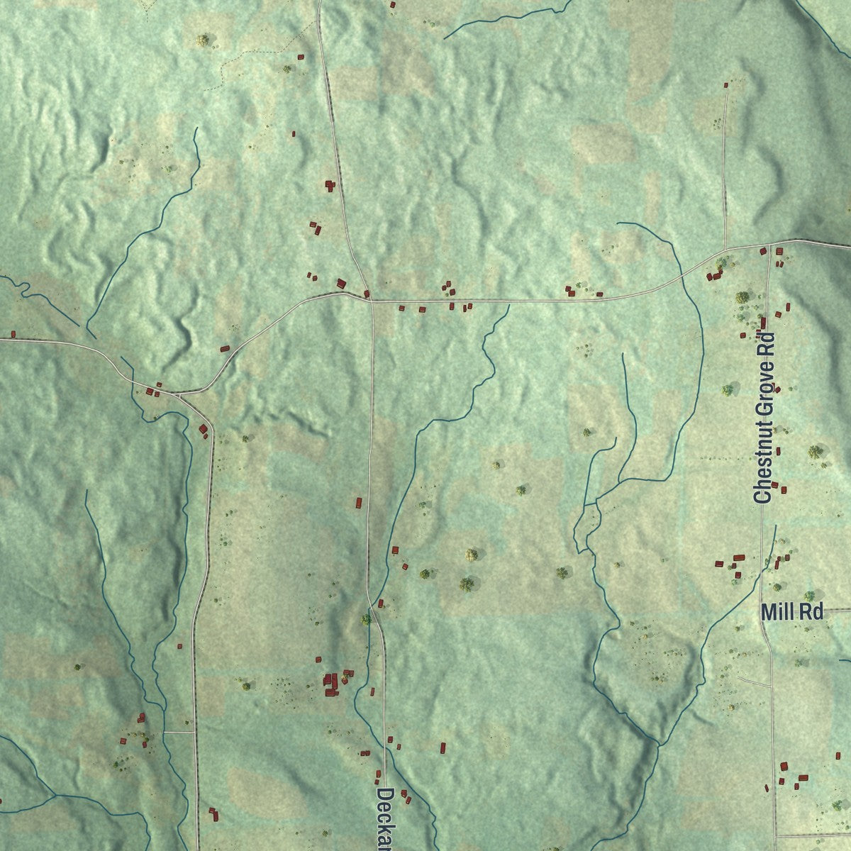 Close-up of the map of Canal, Pennsylvania print showing street and building detail