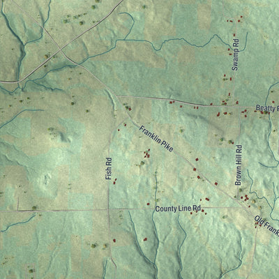 Second close-up of the map of Canal, Pennsylvania print showing more streets and buildings