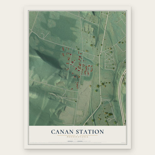 Canan Station, Pennsylvania map print, the full design