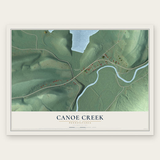 Canoe Creek, Pennsylvania map print, the full design