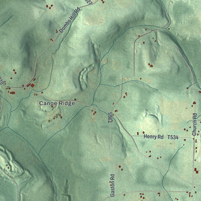 Close-up of the map of Canoe, Pennsylvania print showing street and building detail