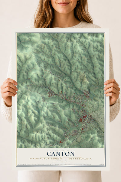 Map of Canton, Washington County, Pennsylvania, 18 x 24 inch unframed archival matte print