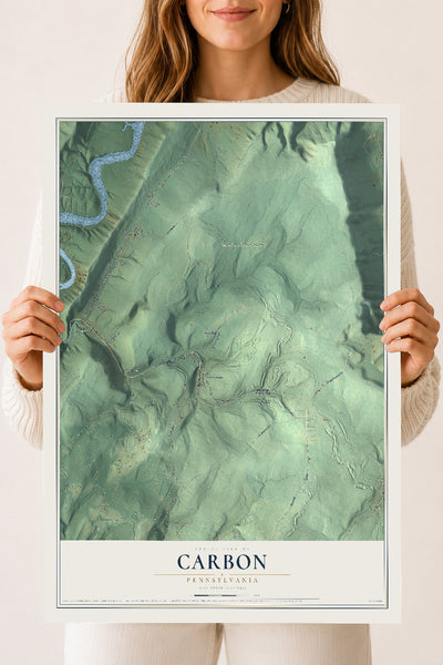 Map of Carbon, Pennsylvania, 18 x 24 inch unframed archival matte print