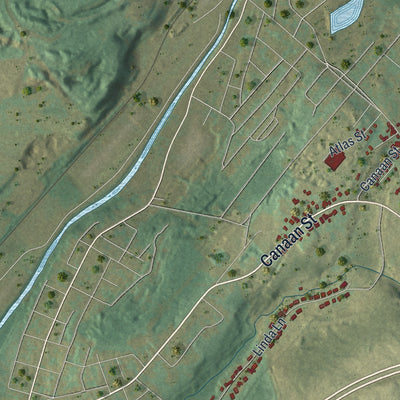 Close-up of the map of Carbondale, Lackawanna County, Pennsylvania print showing street and building detail