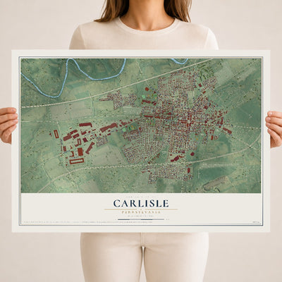 Map of Carlisle, Pennsylvania, 18 x 24 inch unframed archival matte print