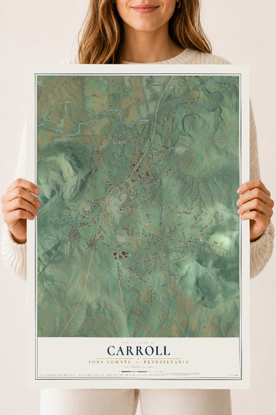 Map of Carroll, York County, Pennsylvania, 18 x 24 inch unframed archival matte print