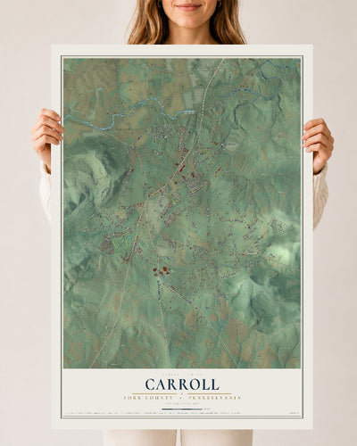 Map of Carroll, York County, Pennsylvania, 24 x 36 inch unframed archival matte print