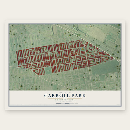 Carroll Park, Pennsylvania map print, the full design