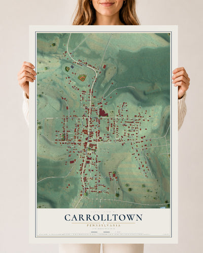 Map of Carrolltown, Pennsylvania, 24 x 36 inch unframed archival matte print
