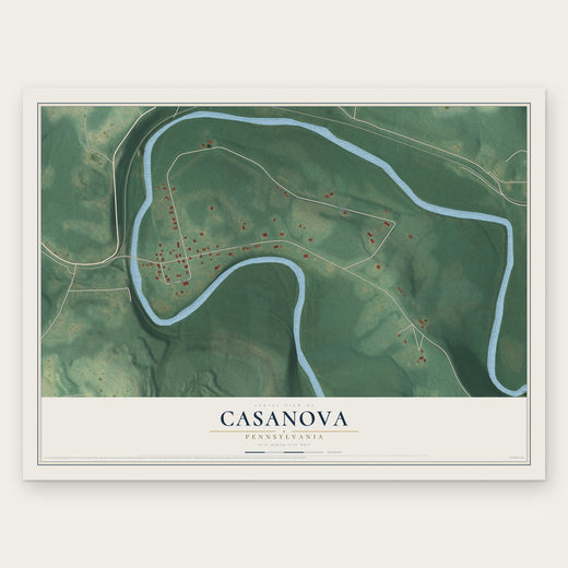 Casanova, Pennsylvania map print, the full design