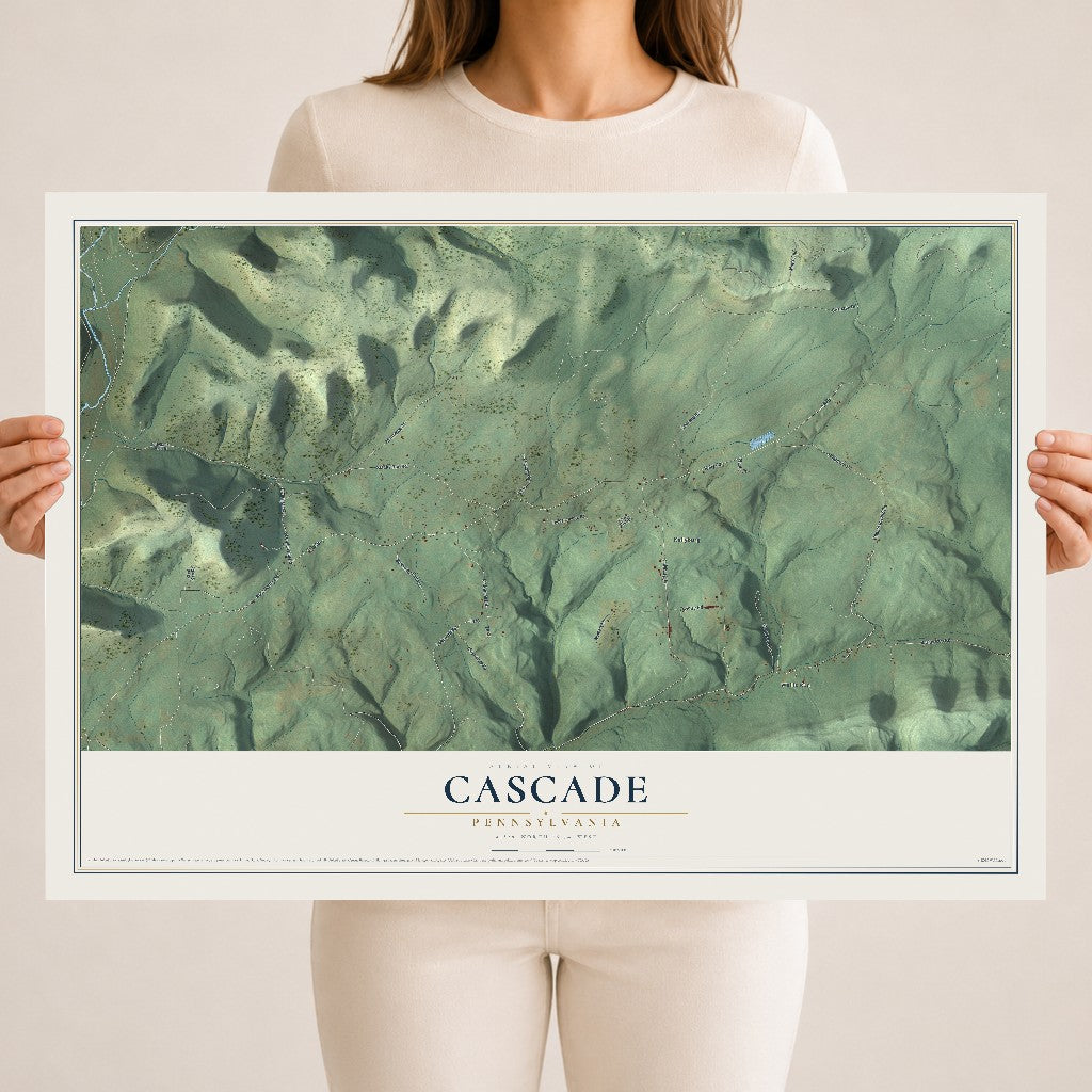 Map of Cascade, Pennsylvania, 18 x 24 inch unframed archival matte print