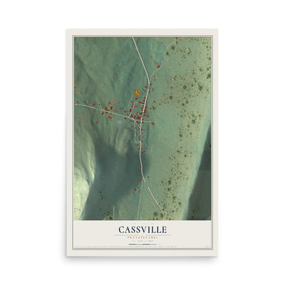 Map of Cassville, Pennsylvania, 12 x 18 inch unframed archival matte print