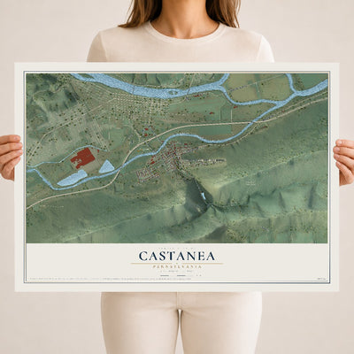 Map of Castanea, Pennsylvania, 18 x 24 inch unframed archival matte print