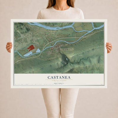 Map of Castanea, Pennsylvania, 24 x 36 inch unframed archival matte print