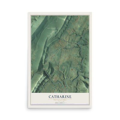 Map of Catharine, Pennsylvania, 12 x 18 inch unframed archival matte print