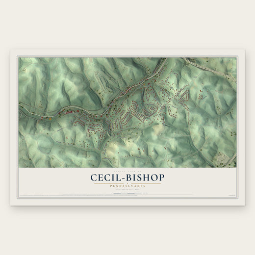 Cecil-Bishop, Pennsylvania map print, the full design