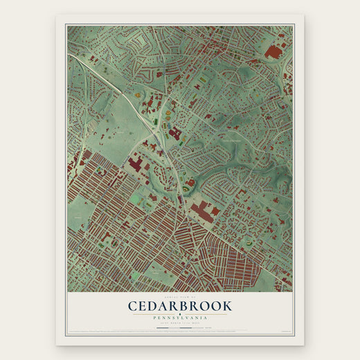 Cedarbrook, Pennsylvania map print, the full design