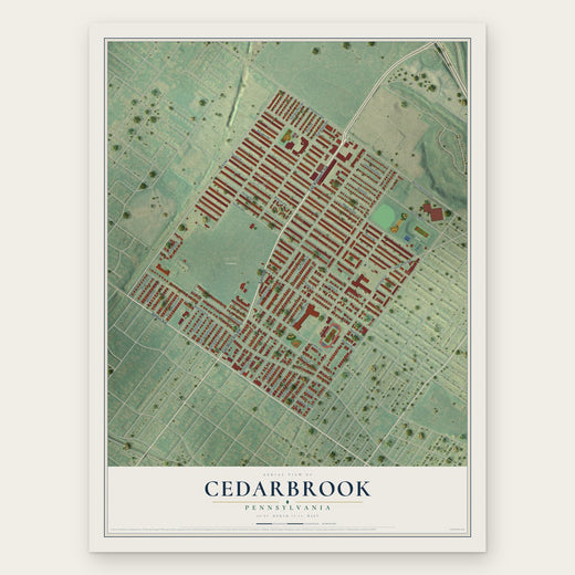 Cedarbrook, Philadelphia, Pennsylvania map print, the full design