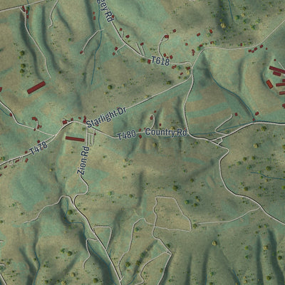 Close-up of the map of Center, Snyder County, Pennsylvania print showing street and building detail