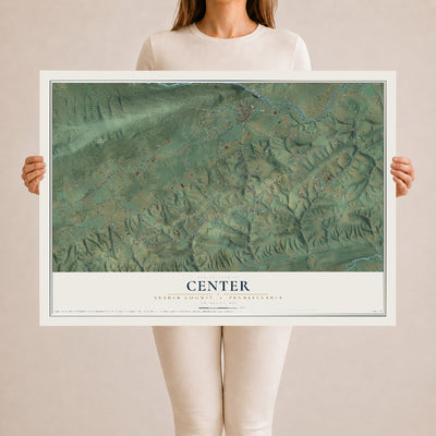 Map of Center, Snyder County, Pennsylvania, 24 x 36 inch unframed archival matte print
