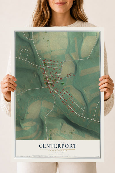 Map of Centerport, Pennsylvania, 18 x 24 inch unframed archival matte print
