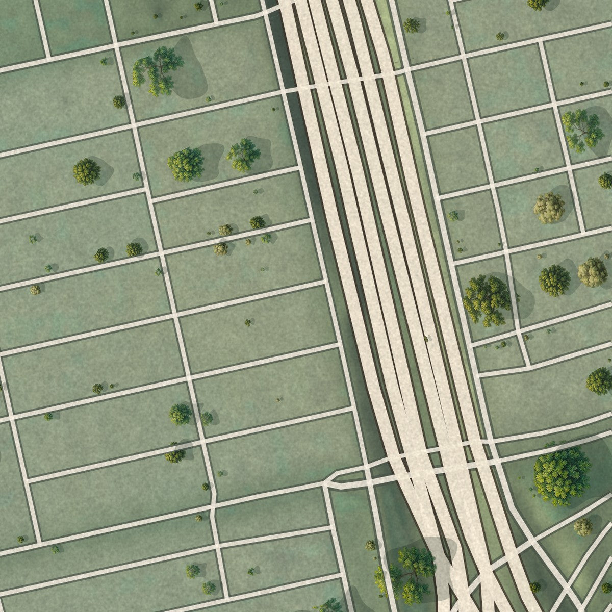 Close-up of the map of Central Northside, Pennsylvania print showing street and building detail