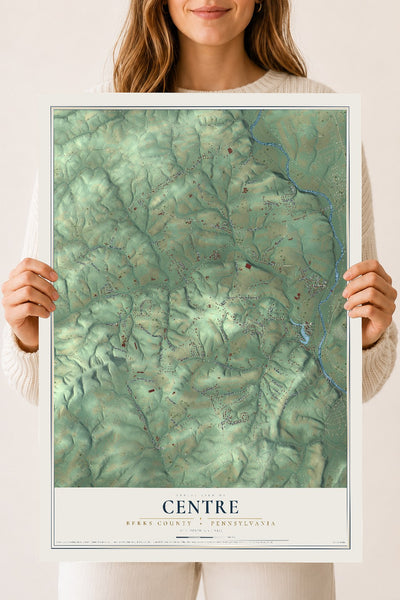 Map of Centre, Berks County, Pennsylvania, 18 x 24 inch unframed archival matte print