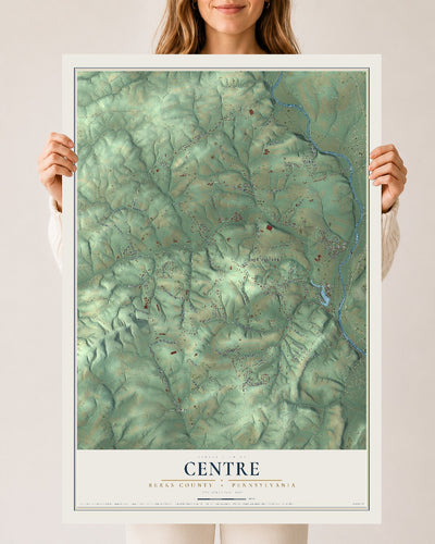 Map of Centre, Berks County, Pennsylvania, 24 x 36 inch unframed archival matte print