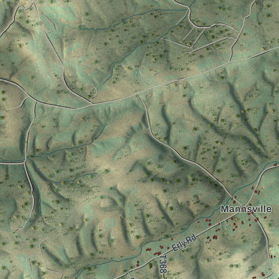 Second close-up of the map of Centre, Perry County, Pennsylvania print showing more streets and buildings