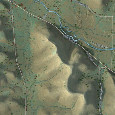 Close-up of the map of Ceres, Pennsylvania print showing street and building detail
