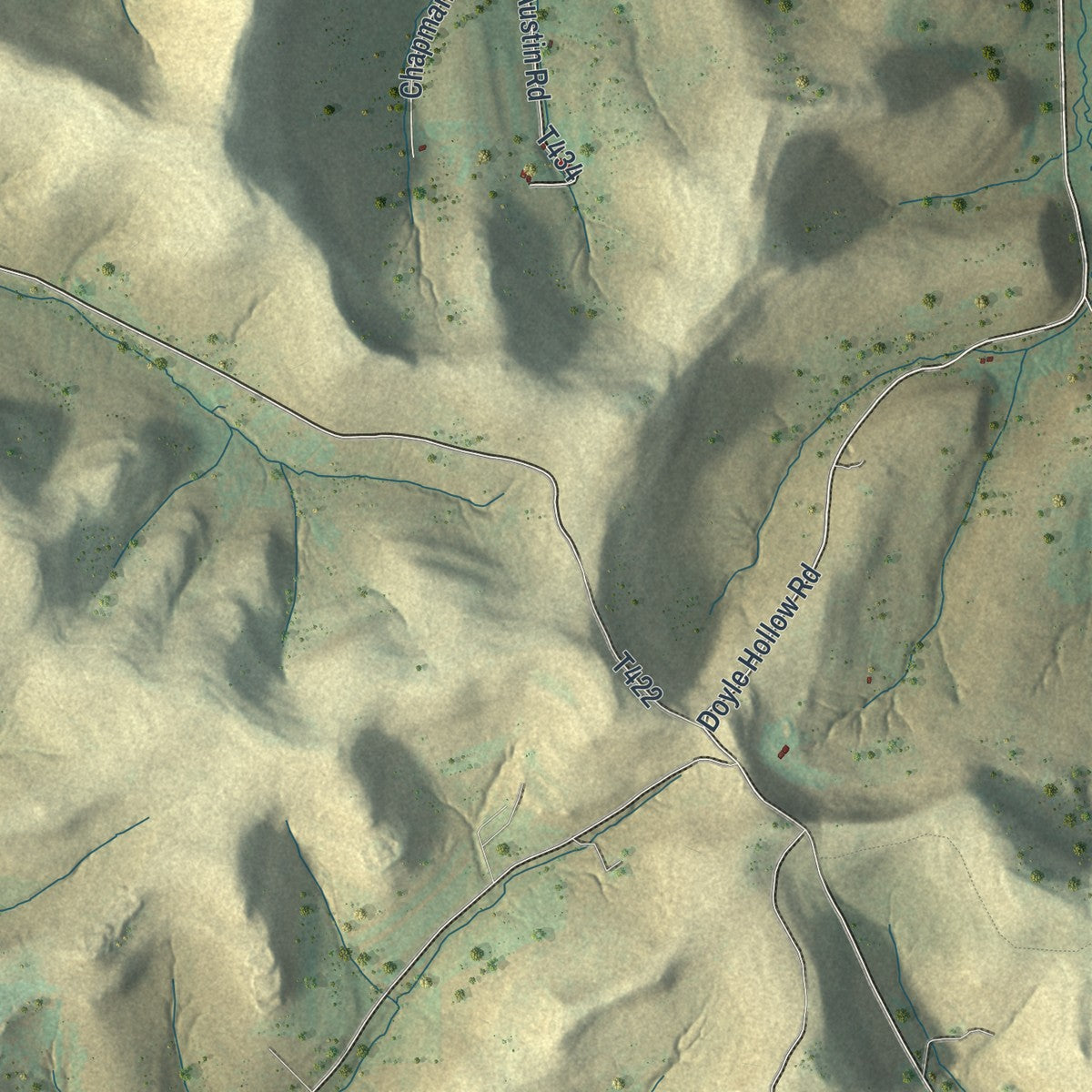 Second close-up of the map of Ceres, Pennsylvania print showing more streets and buildings