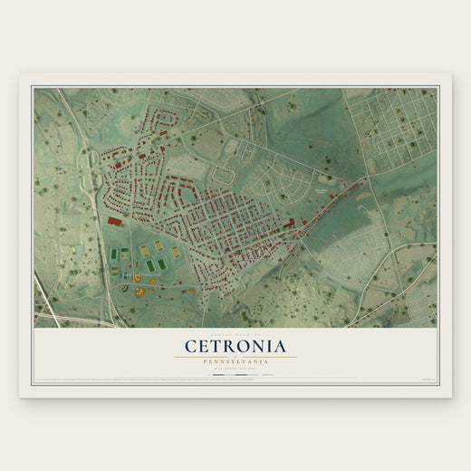 Cetronia, Pennsylvania map print, the full design