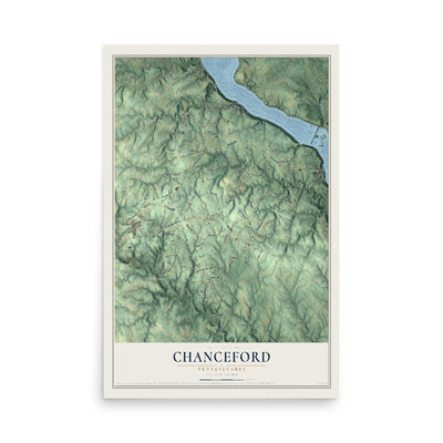 Map of Chanceford, Pennsylvania, 12 x 18 inch unframed archival matte print