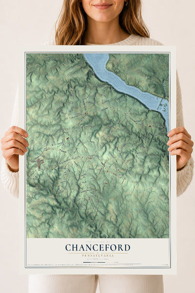 Map of Chanceford, Pennsylvania, 18 x 24 inch unframed archival matte print