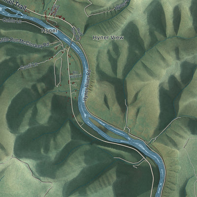 Second close-up of the map of Chapman, Clinton County, Pennsylvania print showing more streets and buildings