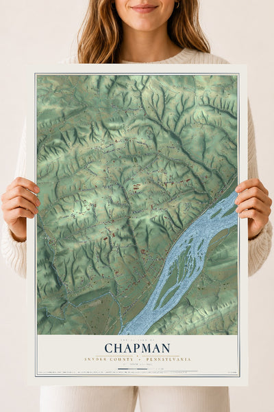 Map of Chapman, Snyder County, Pennsylvania, 18 x 24 inch unframed archival matte print
