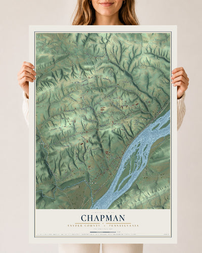 Map of Chapman, Snyder County, Pennsylvania, 24 x 36 inch unframed archival matte print