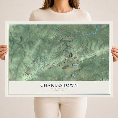 Map of Charlestown, Pennsylvania, 18 x 24 inch unframed archival matte print