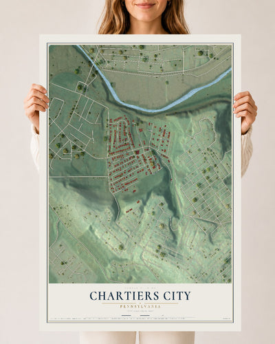 Map of Chartiers City, Pennsylvania, 24 x 36 inch unframed archival matte print