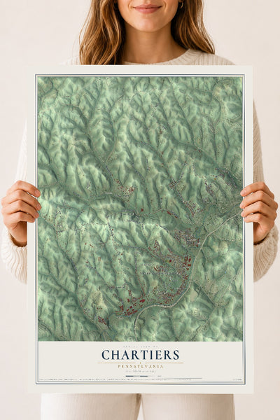 Map of Chartiers, Pennsylvania, 18 x 24 inch unframed archival matte print