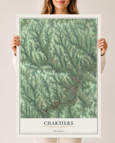 Map of Chartiers, Pennsylvania, 24 x 36 inch unframed archival matte print