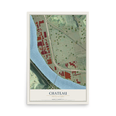 Map of Chateau, Pennsylvania, 12 x 18 inch unframed archival matte print