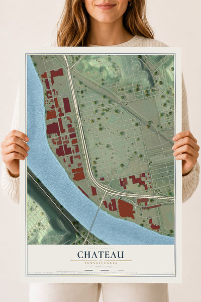 Map of Chateau, Pennsylvania, 18 x 24 inch unframed archival matte print
