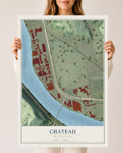 Map of Chateau, Pennsylvania, 24 x 36 inch unframed archival matte print