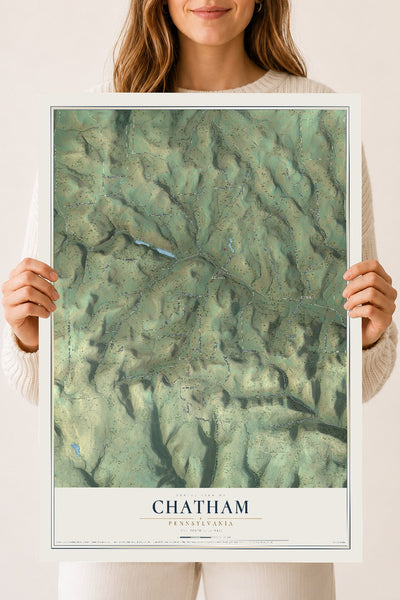 Map of Chatham, Pennsylvania, 18 x 24 inch unframed archival matte print