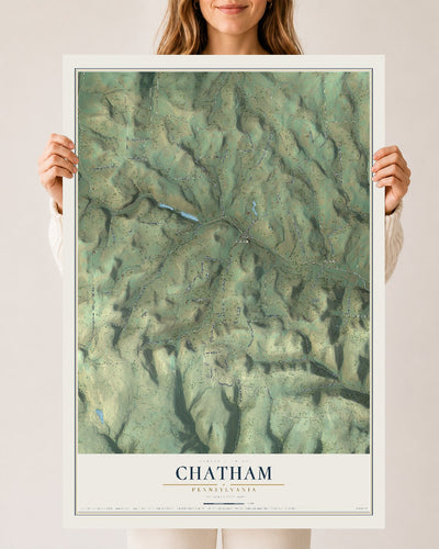 Map of Chatham, Pennsylvania, 24 x 36 inch unframed archival matte print