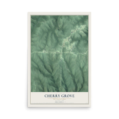 Map of Cherry Grove, Pennsylvania, 12 x 18 inch unframed archival matte print